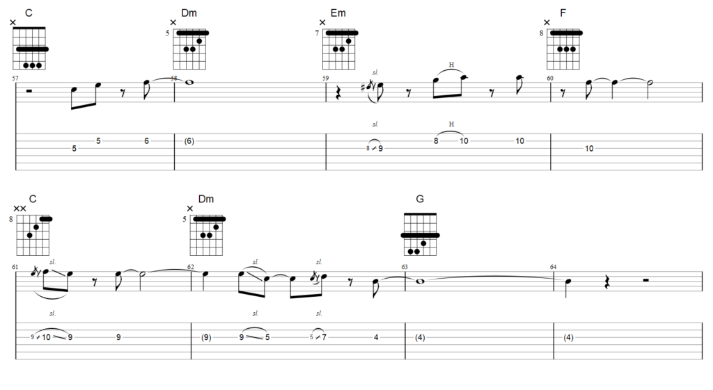 guitar tab solo with more space