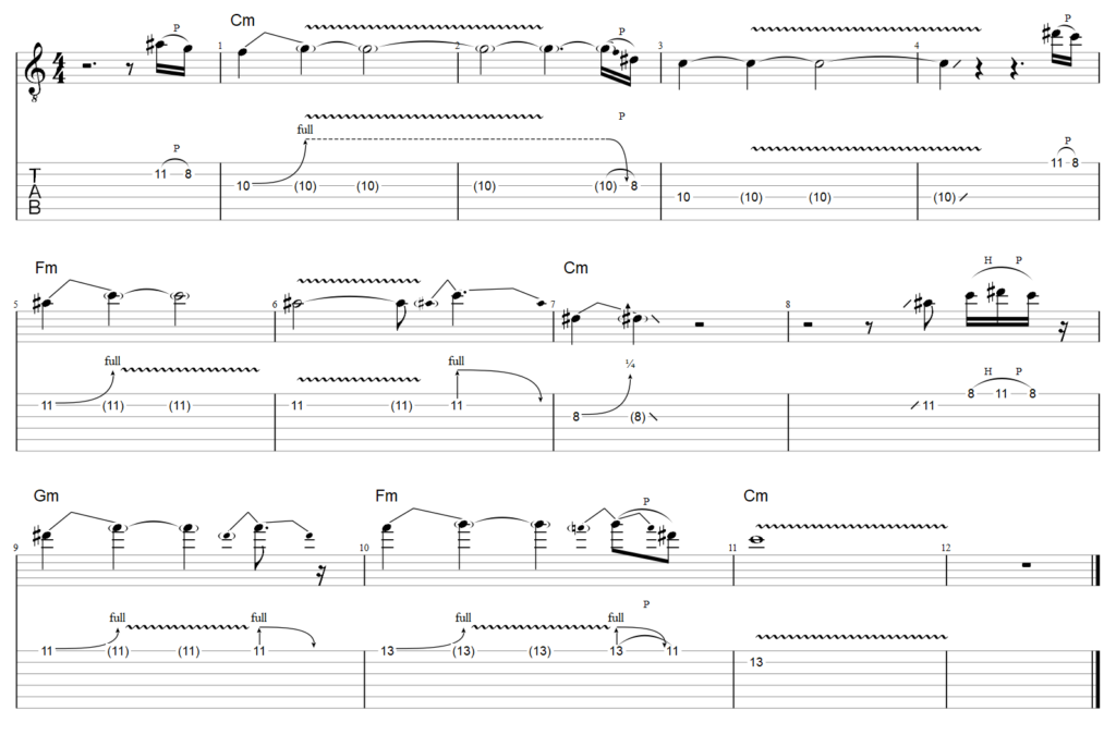guitar tab solo with better phrasing